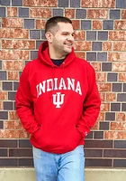 Champion Indiana Hoosiers Mens Crimson Arch Mascot Long Sleeve Hoodie