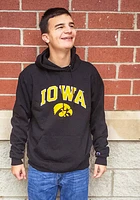Champion Iowa Hawkeyes Mens Black Arch Mascot Long Sleeve Hoodie