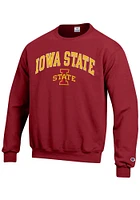 Champion Iowa State Cyclones Mens Cardinal Arch Mascot Long Sleeve Crew Sweatshirt
