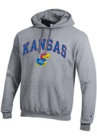 Champion Kansas Jayhawks Mens Arch Mascot Long Sleeve Hoodie