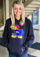 Champion Kansas Jayhawks Mens Navy Blue Big Logo Long Sleeve Hoodie