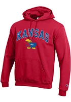 Champion Kansas Jayhawks Mens Arch Mascot Long Sleeve Hoodie