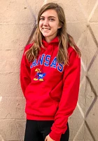 Champion Kansas Jayhawks Mens Arch Mascot Long Sleeve Hoodie