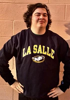 Champion La Salle Explorers Mens Navy Blue Arch Mascot Long Sleeve Crew Sweatshirt