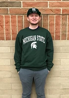 Champion Michigan State Spartans Mens Green Arch Mascot Edition Long Sleeve Crew Sweatshirt