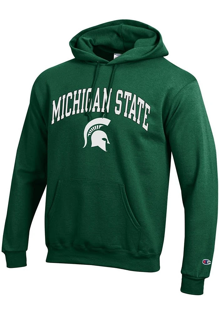 Champion Michigan State Spartans Mens Arch Mascot Long Sleeve Hoodie