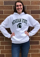 Champion Michigan State Spartans Mens White Arch Mascot Long Sleeve Hoodie