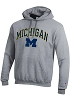 Champion Michigan Wolverines Mens Arch Mascot Long Sleeve Hoodie