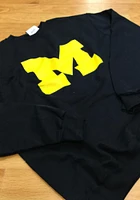 Champion Michigan Wolverines Mens Blue Big Logo Long Sleeve Crew Sweatshirt