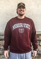Champion Missouri State Bears Mens Maroon Arch Mascot Long Sleeve Crew Sweatshirt