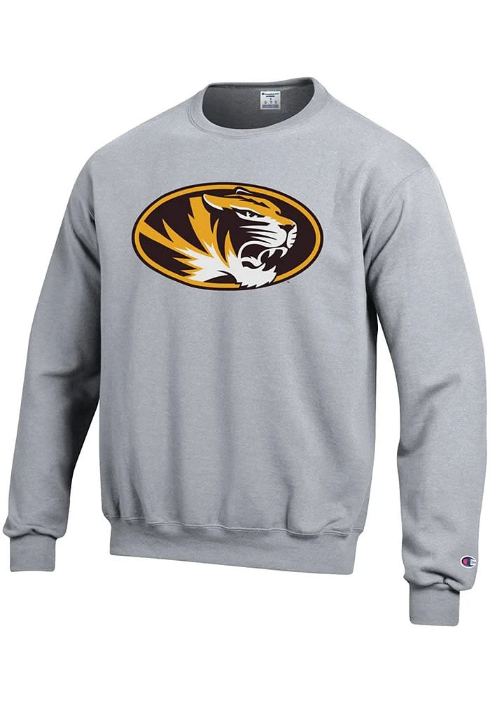 Champion Missouri Tigers Mens Grey Big Logo Long Sleeve Crew Sweatshirt