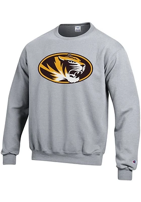 Champion Missouri Tigers Mens Grey Big Logo Long Sleeve Crew Sweatshirt
