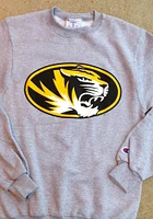 Champion Missouri Tigers Mens Grey Big Logo Long Sleeve Crew Sweatshirt