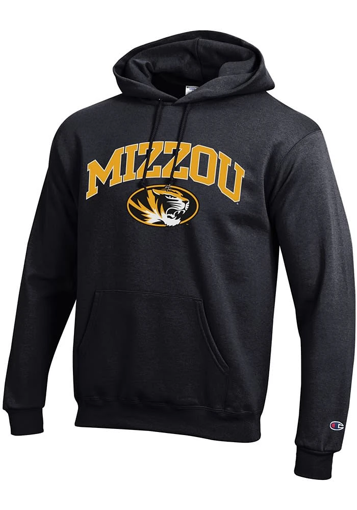 Champion Missouri Tigers Mens Black Arch Mascot Long Sleeve Hoodie
