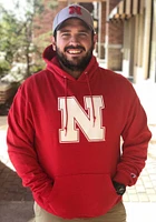 Champion Nebraska Cornhuskers Mens Red Big Logo Long Sleeve Hoodie