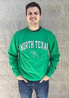 Champion North Texas Mean Green Mens Arch Mascot Long Sleeve Crew Sweatshirt