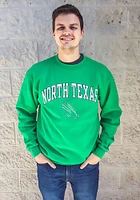 Champion North Texas Mean Green Mens Arch Mascot Long Sleeve Crew Sweatshirt