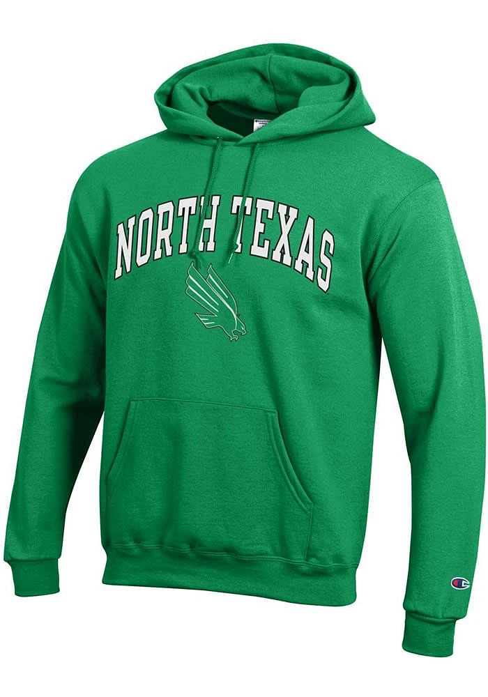 Champion North Texas Mean Green Mens Arch Mascot Long Sleeve Hoodie