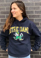Champion Notre Dame Fighting Irish Mens Navy Blue Arch Mascot Long Sleeve Hoodie