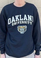 Champion Oakland University Golden Grizzlies Mens Black Arch Mascot Long Sleeve Crew Sweatshirt