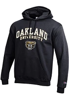 Champion Oakland University Golden Grizzlies Mens Arch Mascot Long Sleeve Hoodie