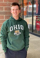 Champion Ohio Bobcats Mens Green Arch Mascot Long Sleeve Hoodie