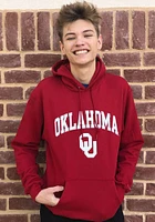Champion Oklahoma Sooners Mens Crimson Arch Mascot Long Sleeve Hoodie