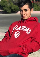 Champion Oklahoma Sooners Mens Crimson Arch Mascot Long Sleeve Hoodie