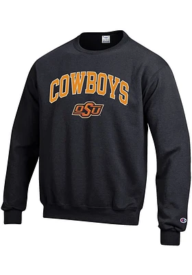 Champion Oklahoma State Cowboys Mens Black Arch Mascot Long Sleeve Crew Sweatshirt