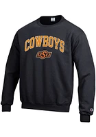 Champion Oklahoma State Cowboys Mens Black Arch Mascot Long Sleeve Crew Sweatshirt