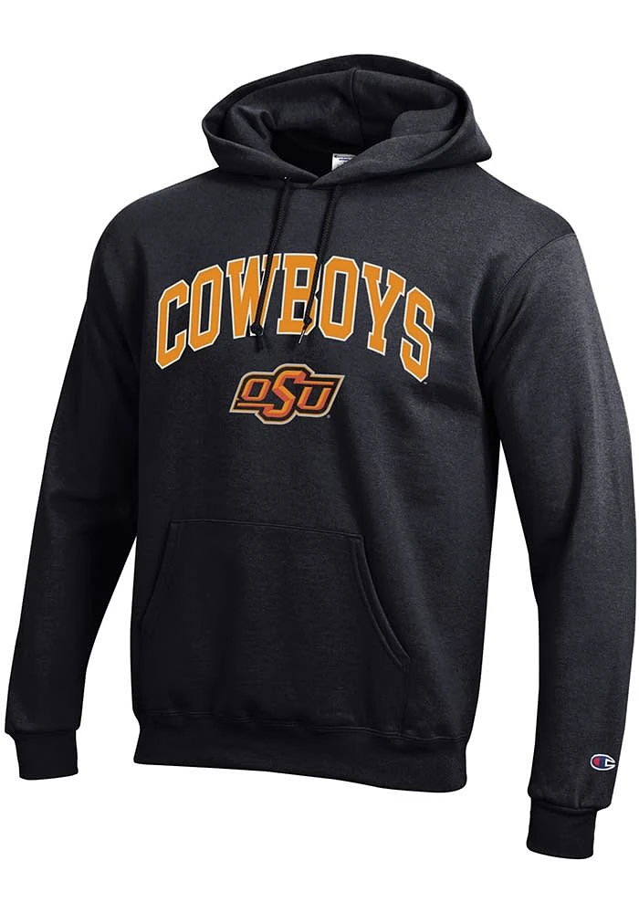 Champion Oklahoma State Cowboys Mens Black Arch Mascot Long Sleeve Hoodie