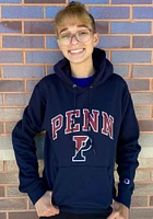 Champion Pennsylvania Quakers Mens Navy Blue Arch Mascot Long Sleeve Hoodie