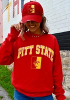 Champion Pitt State Gorillas Mens Red Arch Mascot Long Sleeve Crew Sweatshirt