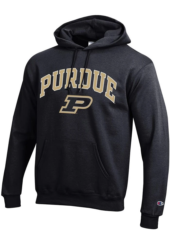 Champion Purdue Boilermakers Mens Black Arch Mascot Long Sleeve Hoodie
