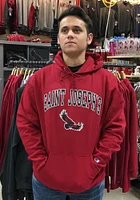 Champion Saint Josephs Hawks Mens Cardinal Arch Mascot Long Sleeve Hoodie