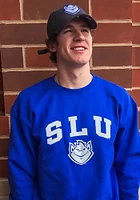 Champion Saint Louis Billikens Mens Blue Arch Mascot Long Sleeve Crew Sweatshirt
