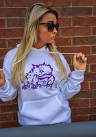 Champion TCU Horned Frogs Mens White Big Logo Long Sleeve Hoodie
