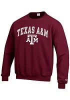 Champion Texas A&M Aggies Mens Maroon Arch Mascot Long Sleeve Crew Sweatshirt