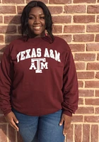 Champion Texas A&M Aggies Mens Maroon Arch Mascot Long Sleeve Crew Sweatshirt