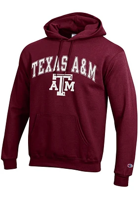 Champion Texas A&M Aggies Mens Maroon Arch Mascot Long Sleeve Hoodie