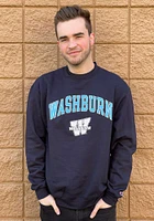 Champion Washburn Ichabods Mens Navy Blue Arch Mascot Long Sleeve Crew Sweatshirt