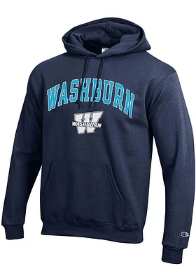 Champion Washburn Ichabods Mens Navy Blue Arch Mascot Long Sleeve Hoodie
