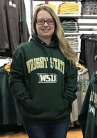 Champion Wright State Raiders Mens Green Arch Mascot Long Sleeve Hoodie