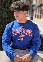 Champion Kansas Jayhawks Blue Midsize Logo Long Sleeve T Shirt