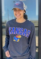 Champion Kansas Jayhawks Grey Logo Long Sleeve T Shirt