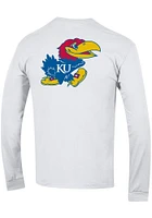 Champion Kansas Jayhawks White Rally Loud Long Sleeve T Shirt