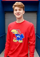 Champion Kansas Jayhawks Red Big Logo Long Sleeve T Shirt