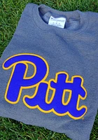 Champion Pitt Panthers Mens Grey Logo Twill Long Sleeve Crew Sweatshirt