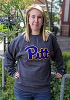 Champion Pitt Panthers Mens Grey Logo Twill Long Sleeve Crew Sweatshirt