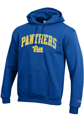 Champion Pitt Panthers Mens Blue Arch Wordmark Long Sleeve Hoodie